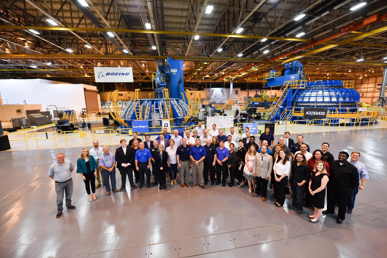 NASA Administrator Jim Bridenstine toured NASA’s Michoud Assembly Facility in New Orleans Thursday, August 14, 2019, to see the latest progress in manufacturing and assembling NASA’s Space Launch System (SLS) rocket, the world’s most powerful rocket. Outfitted with the latest in modern manufacturing tools, the Louisiana facility is producing the core stages, the powerhouse of the SLS rocket, for the first and second Artemis missions to the Moon. Together with four RS-25 engines, the rocket’s massive 212-foot-tall core stage — the largest stage NASA has ever built — and its twin solid rocket boosters will produce 8.8 million pounds of thrust to send NASA’s Orion spacecraft, astronauts and supplies beyond Earth’s orbit to the Moon and, ultimately, Mars. Offering more payload mass, volume capability and energy to speed missions through space, the SLS rocket, along with NASA’s Gateway in lunar orbit and Orion, is part of NASA’s backbone for deep space exploration and the Artemis lunar program. No other rocket is capable of carrying astronauts in Orion around the Moon in a single mission.